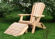 Folding Cedar Adirondack Chair with Ottoman Footstool, Amish Crafted