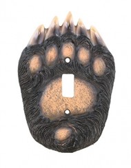 Bear Paw Single Switch Electrical Cover / Plate – Black Grizzly Claw Cabin