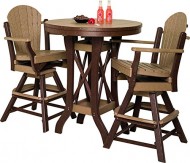 Poly Patio Set Including Round Table (48″) and 4 Swivel Chairs in 18 Colors – Amish Made – BROWN