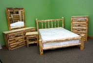 Midwest Log Furniture – Rustic Log Bedroom Suite – King – 5pc
