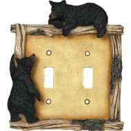 Rivers Edge Products Bear Double Switch Electrical Cover Plate