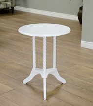 Frenchi Home Furnishing Round End Table, White