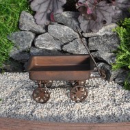 Miniature Fairy Garden Primitive Rustic Tin Wagon