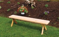 Outdoor 2 Foot Cross Leg Pine Picnic BENCH ONLY *Unfinished * Amish Made USA