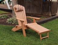 POLY Folding & Reclining Adirondack Chair w/ Attached Ottoman – Amish Made USA – Bright White