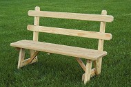 Pressure Treated Pine 42″ Traditional Picnic Bench with Back Amish Made USA- Unfinished