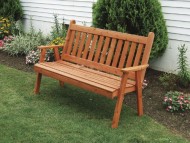 Cedar Outdoor 5 Foot Traditional English Garden Bench *Unfinished* Amish Made USA
