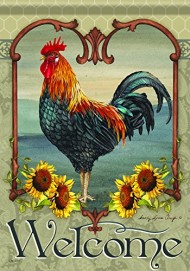 Carson Home Accents Outdoor Flag, Rustic Rooster, Large